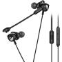 Gaming Earbuds, Noise Cancelling Stereo Bass in-Ear Headphones with Detachable Microphone and Volume Control, Wired Gaming Earphone with 3.5 MM Vertical Plug for PC, Laptop and Smart Phone (Black)