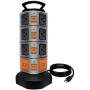 Power Strip Tower,  Lovin Product Surge Protector Electric Charging Station, 14 Outlet Plugs with 4 USB Slot 6 feet Cord Wire Extension Universal Charging Station (1-PACK)
