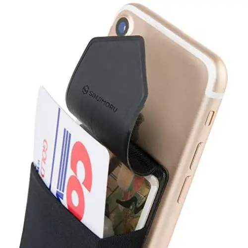 Sinjimoru Secure Card Holder for Back of Phone, Stretchy Fabric Cell Phone Wallet Stick On Credit Card Case for iPhone & Android. Sinji Pouch Flap Black Sinjimoru Secure Card Holder for Back of Phone, Stretchy Fabric Cell Phone Wallet Stick On Credit Card Case for iPhone & Android. Sinji Pouch Flap Black