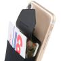 Sinjimoru Secure Card Holder for Back of Phone, Stretchy Fabric Cell Phone Wallet Stick On Credit Card Case for iPhone & Android. Sinji Pouch Flap Black