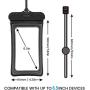 Floatable Waterproof Phone Pouch, Floating Water Proof Cell Phone Case for iPhone Xs Max/XR/X/8/8P/7/6S Galaxy up to 6.5", Lanyard Dry Bag for Snorkeling Pool Beach Kayaking Travel (2 Pack Black)
