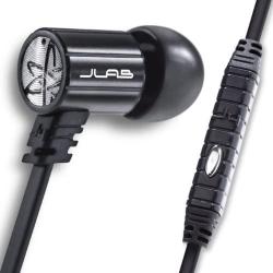 JLab Audio J4M Heavy Bass Rugged Metal in-Ear Headphones w/Mic & Case Guaranteed for Life - Obsidian Black