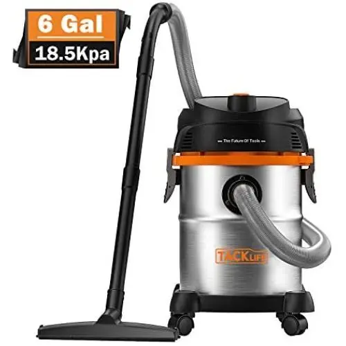 TACKLIFE Stainless Steel Shop Vacuum, 6 Gallon 6 Peak Hp Wet and Dry Vacuum, Wet/Dry Powerful Suction, Blow 3 in 1 Function, Suitable for Garage, Basement, Van, Workshop, Vehicle - PVC05B TACKLIFE Stainless Steel Shop Vacuum, 6 Gallon 6 Peak Hp Wet and Dry Vacuum, Wet/Dry Powerful Suction, Blow 3 in 1 Function, Suitable for Garage, Basement, Van, Workshop, Vehicle - PVC05B