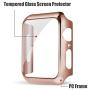 Alinsea [2 Pack] Screen Protector for Apple Watch 40mm Tempered Glass [Full Coverage] Bumper Hard Case [with Screen Protector Built-in] Overall Protective Cover for iwatch 40mm Series 4/5-Rose Gold