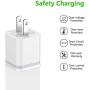Phone Charger 10ft Cable with Wall Plug (Pack of 4), DECIPA Dual USB Wall Charger Adapter Block Cube with Charging Cord Replacement for iPhone Xs/Xs Max/XR/X 8/7/6/6S Plus SE/5S/5C, Pad, Pod