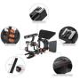 YaeCCC Video Stabilizer Kit 15mm Rod Rig Camera Cage+Follow Focus+Matte Box Compatible for Sony A7 (Orange) DSLR Video Camera Cage Mount Rig Cage Kit