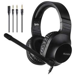 SADES Stereo Gaming Headset -Spirits- Headphones with Noise-Reduction Microphone & Control-Remote for PC Computers Laptop PS4 New Xbox One Cellphones Tablets - Black