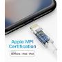 iPhone Charger Apple MFi Certified - Lightning Cable 3Pack 3ft 6ft 10ft Durable Lightning to USB A Charging Cable for iPhone 11 Xs Max XR X 8 Plus 7 Plus 6 Plus SE 2020 iPad Pro iPod Airpods - White