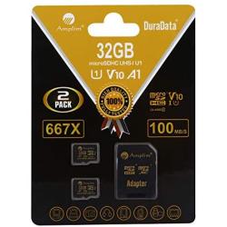 2 Pack 32GB Micro SD SDHC Memory Card Plus Adapter (Class 10 U1 UHS-I V10 A1 Pro MicroSD HC) Amplim 2X 32 GB Ultra High Speed 667X 100MB/s UHS-1. Cell Phone, Tablet, Camera TF MicroSDHC Flash