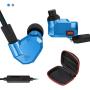 Andiker KZ ZS5-C in-Ear Earphone 2DD+2BA Hybrid Earphones HiFi Noise Cancelling Headphones Resin Shell in Ear Headphones, Detachable Cable 8 Units Heavy Bass Headphones (ZS5-C Mic, Blue)