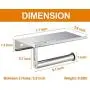 ALHAKIN Toilet Paper Holder with Shelf, Stainless Steel Toilet Roll Holder, Wall Mounted Bathroom Tissue Holder