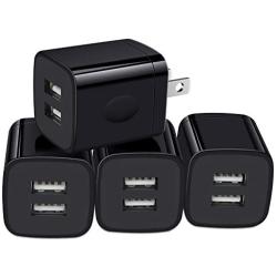 USB Wall Charger, Charger Box, NonoUV 4-Pack Dual Port Fast Charging Block Cube Plug Compatible with iPhone 11 Pro XR XS X 8 7 6 Plus, iPad, Samsung Galaxy S20+ S10 S9 Note 10 9, LG, Android, Kindle