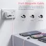 Melonboy Magnetic Charging Cable(2 Pack, 3.3ft/6.6ft), Soft & Tangle-Free Liquid Silicone Cable, 3 in 1 Magnetic Phone Charger Cable Compatible with Type-C, Micro USB and iProduct Devices - Pink