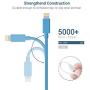 Marchpower iPhone Charger Cable - MFi Certified Lightning Cable - 3Pack 3FT Fast Charging iPhone USB Cable Compatible iPhone Xs Max X 8Plus 7Plus 6S Plus 6 5S iPad Pro Air iPod and More - Blue