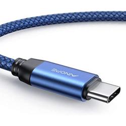 USB-C Cable Fast Charging 3A Fast Charge 2 PK/6.6FT AINOPE USB-A to Type-C Charger Cable,Durable Braided Armor C Cord Compatible Samsung Galaxy Note 9 8 S9 S8 S8 Plus S10,LG V30,V20,G6(Blue)