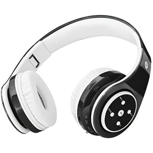 Bluetooth Headphones for Kids, 85db Volume Limited, up to 6-8 Hours Play, Stereo Sound, SD Card Slot, Over-Ear and Build-in Mic Wireless/Wired Headphones for Boys Girls(Black)