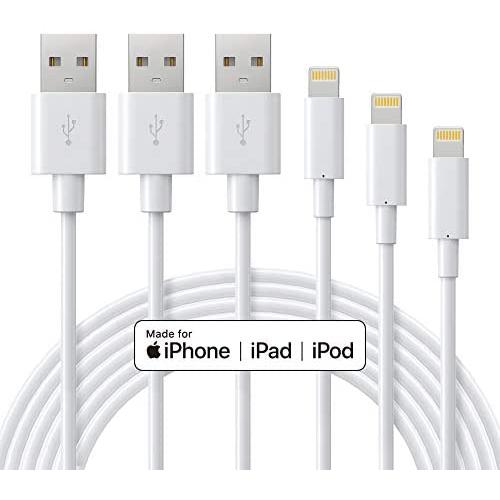 iPhone Charging Cable - MFi Certified Lightning Cable - Novtech 3Pack 3FT 6FT 9FT USB Charging Cable for iPhone 11 Pro XR Xs Max X 8Plus 7Plus 6S Plus 6 5S iPad and More - White