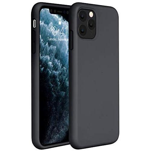 Miracase Liquid Silicone Case Compatible with iPhone 11 Pro Max 6.5 inch(2019), Gel Rubber Full Body Protection Shockproof Cover Case Drop Protection Case (Black)