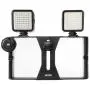 Rizer Smartphone Video Rig Handheld Grip Stabilizer with 2 Dimmable 49 LED Lights and Bluetooth Clicker Remote