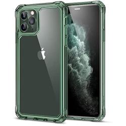 ESR Air Armor Designed for iPhone 11 Pro Max Case [Shock-Absorbing] [Scratch-Proof] [Military Grade Protection] Hard PC + Flexible TPU Frame, for The iPhone 11 Pro Max (2019), Transparent Dark Green