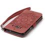Galaxy J3 (2016) Case, Galaxy Amp Prime Case, Galaxy Express Prime Case, Galaxy Sol Case, JanCalm [Wrist Strap] Premium PU Leather [Multi Card/Cash Slots] Stand Flip Cover with Pen (Brown)