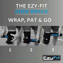 EzyFit Knee Brace Support for Arthritis, ACL, LCL, MCL, Sports Exercise, Meniscus Tear Injury Recovery - Side Stabilizers Open Patella - Best Comfort Fit Adjustable Neoprene Wrap - 3 Sizes