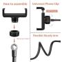QWOO 6 Selfie Ring Light with Phone Holder, Flexible Cell Phone Stand and Desk Clamp LED Light for Live Streaming Video Recording