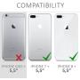 kwmobile Crossbody Case Compatible with Apple iPhone 7 Plus / 8 Plus - Clear Transparent TPU Cell Phone Cover with Neck Cord Lanyard Strap - Transparent/Light Blue