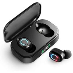 Elrigs Bluetooth 5.0 True Wireless Earbuds with Charging Case for iPhone Android, 28H Playtime, IPX5 Waterproof, TWS Stereo Headphones with mic, in-Ear Earphones Headset with LED Display…