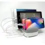 HOPEROAD 5- Port Charging Station for Multiple Devices, iPhone Docking Station for iPhone, Samsung, Cell Phone, iPad, and Other Electronics, Compatible USB Charging Station (White) HOPEROAD 5- Port Charging Station for Multiple Devices, iPhone Docking Station for iPhone, Samsung, Cell Phone, iPad, and Other Electronics, Compatible USB Charging Station (White)