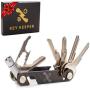 The Original Key Keeper Compact Key Organizer - Made of Carbon Fiber & Stainless Steel - LED Flashlight Screwdriver Wrench Bottle Opener Keychain Carabiner Smart Phone Holder Holds 20 Keys