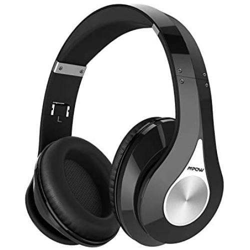 Mpow 059 Bluetooth Headphones Over Ear, Hi-Fi Stereo Wireless Headset, Foldable, Soft Memory-Protein Earmuffs, w/Built-in Mic Wired Mode, for Online Class, Home Office, PC/Cell Phones/TV