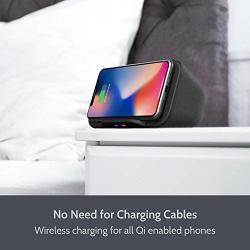 Bluetooth Speaker with Wireless Charger Stand, Premium Stereo Sound Speaker 18 Hours Playtime, 2 in 1 Home Audio Player Qi Charger Charging Compatible with iPhone, Samsung, Qi-Enabled Smartphones