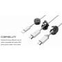Philonext hui-99 TedGem Magnetic Cable Clips, Desktop Cord Management, Multipurpose Organizer with 3 Cable Buckles and 2 Bases for Cell Phone Cable, Dark Grey