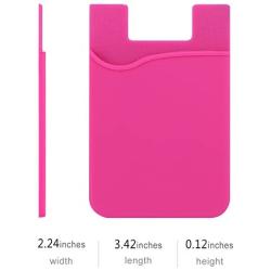 Pofesun Cell Phone Wallet, 3 Pack Cell Phone Stick on Wallet Card Holder Phone Pocket Adhesive Silicone Card Sleeve Compatible for iPhone, Samsung, Android and All Smartphones.(Blue, Pink, Green)