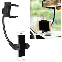 Rear View Mirror Car Mount Phone Holder Dock for iPhone X XS Max XR, 6 7 8 Plus - Samsung Galaxy S10 S6 S7 S8 S9 Plus, Note 8 9 - Google Pixel 2 3 XL - LG G6 G7 ThinQ V35 V40 Q7 - All Smartphones