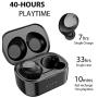 True Wireless Earbuds Bluetooth 5.0 Headphones, aptX Lossless CVC Dual Mic Noise Cancelling Clear Voice Call in-Ear Headset IPX7 Waterproof 40H Wireless Charging Case Sports Earphones (Black)