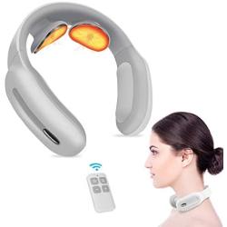 Neck Massager, Intelligent Portable Pulse 4D Cordless Trigger Point Deep Tissue Massage with Heat Birthday Gifts for Mom Wife Women Men Dad