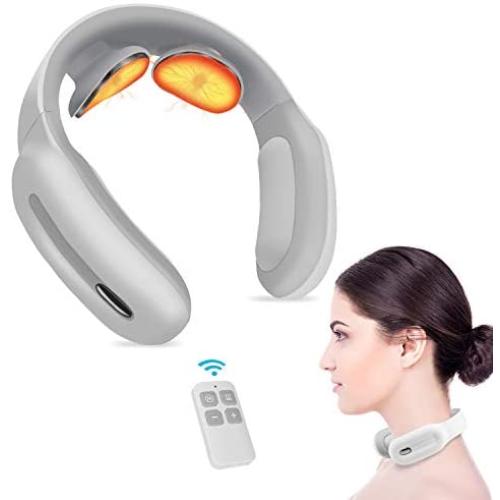 Neck Massager, Intelligent Portable Pulse 4D Cordless Trigger Point Deep Tissue Massage with Heat Birthday Gifts for Mom Wife Women Men Dad