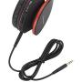 PowerLocus Wireless Bluetooth Over-Ear Stereo Foldable Headphones, Wired Headsets with Built-in Microphone for iPhone, Samsung, LG, iPad (Black/Red)