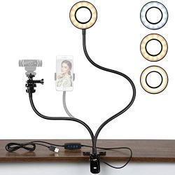 Webcam Light Stand for Live Stream, Selfie Ring Light with Webcam Mount for Logitech C925e, C922x, C930e,C922,C930,C920,C615,Brio 4K by Amada HOMFURNISHING