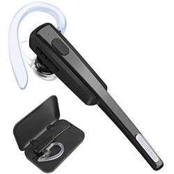 Bluetooth Headset, COMEXION Wireless Business Earpiece V4.1 Lightweight Noisy Suppression Bluetooth Earphone with Microphone for Phone/Laptop/Car (Black+Case)