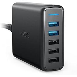 Anker Quick Charge 3.0 63W 5-Port USB Wall Charger, PowerPort Speed 5 for Galaxy S10/S9/S8/S7/S6/Edge/+, Note 8/7 and PowerIQ for iPhone XS/Max/XR/X/8/7/6s/Plus, iPad, LG, Nexus, HTC and More