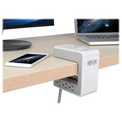 Tripp Lite Surge Protector Desk Clamp 6-Outlet 2 USB-A; 1 USB-C 8ft Cord