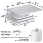 Smarthome Toilet Paper Holder with Shelf – Silver Anti-Rust Aluminum Tissue Roll Holder with Phone Shelf for Modern Bathroom, 3M Self Adhesive No Drilling or Wall-Mounted with Screws
