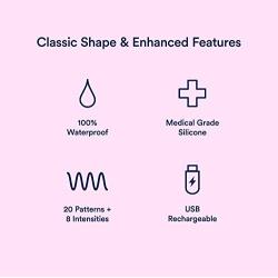 Luna Premium Rechargeable Personal Wand Massager - Large Edition - 20 Powerful Vibration Patterns & 8 Speeds - Perfect for Muscle Tension, Back, Neck Relief, Soreness, Recovery - All Black