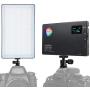 RGB Video Light Panel 360° Full Color LED Light Portable On Camera Light 3200K-7500K CRI>96+, 9 Lighting Effect Modes