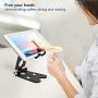 Phone Stand Holder,Full Foldable Phone Holder for Desk,Cell Phone Stand Adjustable Desktop Phone Holder Cradle Compatible with iPhone 11 Pro Max,iPad Mini,Tablets (7-10"), All Phones (Black)