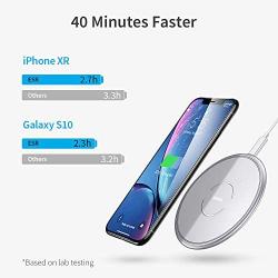 [Upgraded] ESR Wireless Charger, Metal Frame Ultra-Thin Fast Charging Pad, 7.5W for iPhone SE/11/11 Pro/11 Pro Max, 10W Fast Charging for Galaxy S20/S20 Ultra/Note10, Pixel 3/4, No AC Adapter, Silver