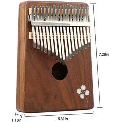 Kalimba 17 Key, Thumb Piano, Solid Finger Piano Acacia Body, Set of 5 -Tuning hammer, Study instruction, Tune and color stickers, Portable piano bag, Packing case pink